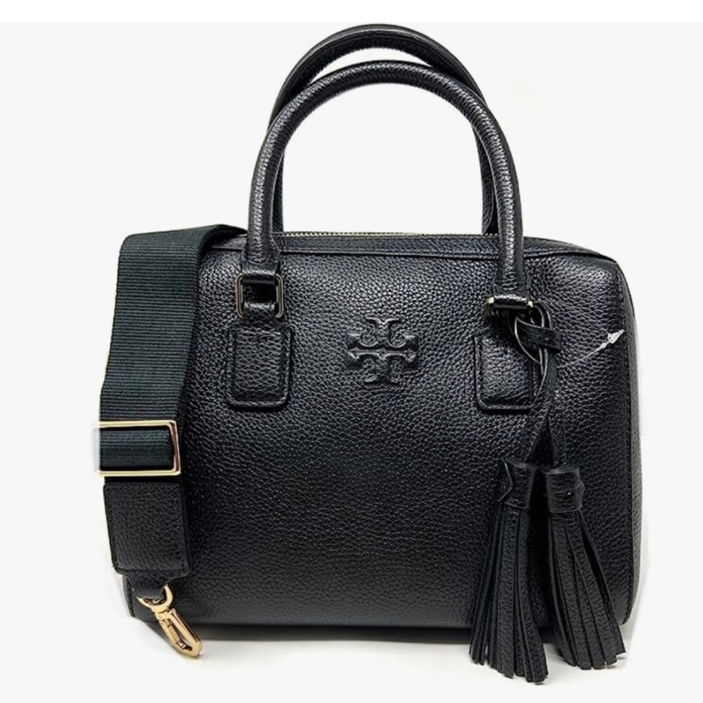 Tory Burch Thea Web Small Leather Satchel